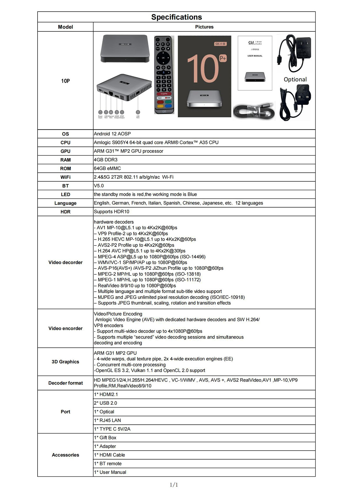 SVICLOUD 10P Android TV Box